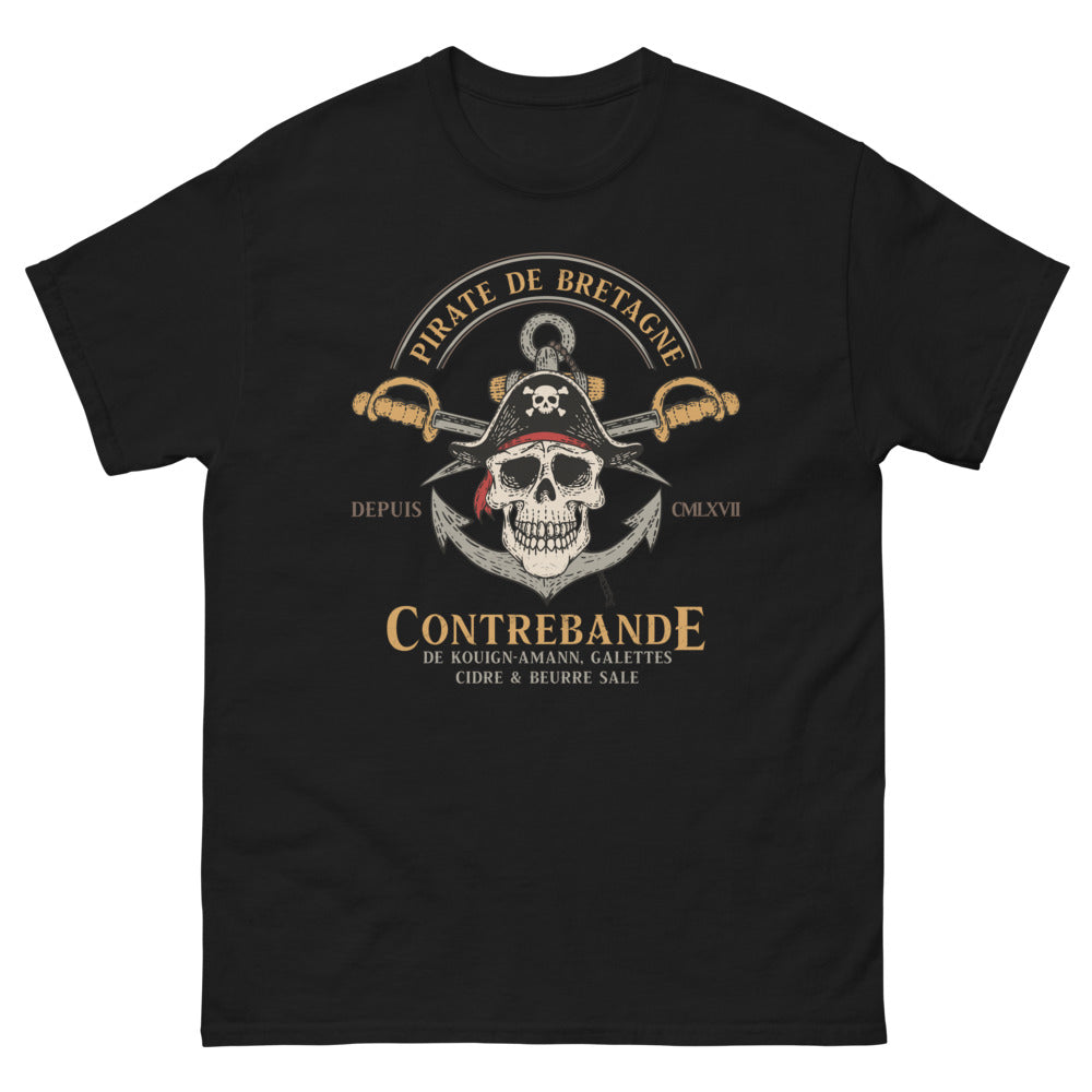 T-shirt Bretagne noir - Contrebande de kouign-amann