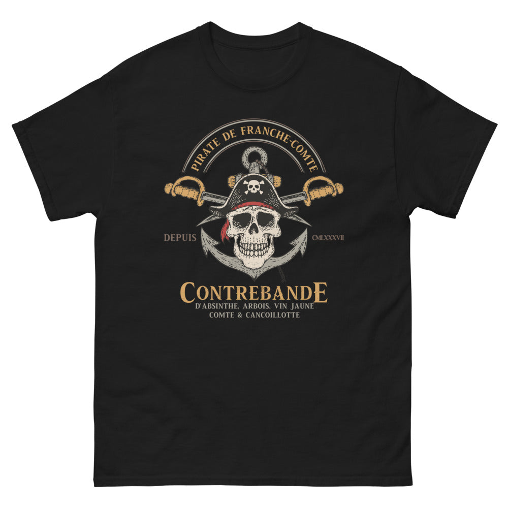 T-shirt Franche-Comté noir - Pirate et absinthe