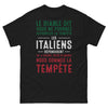T-shirt Italie noir - Tempête d'humour et de fierté