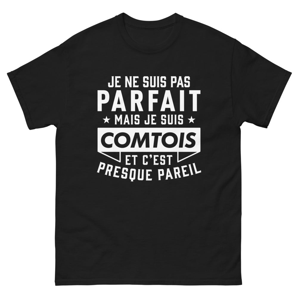 T-shirt Franche-Comté noir - Je ne suis pas parfait mais Comtois