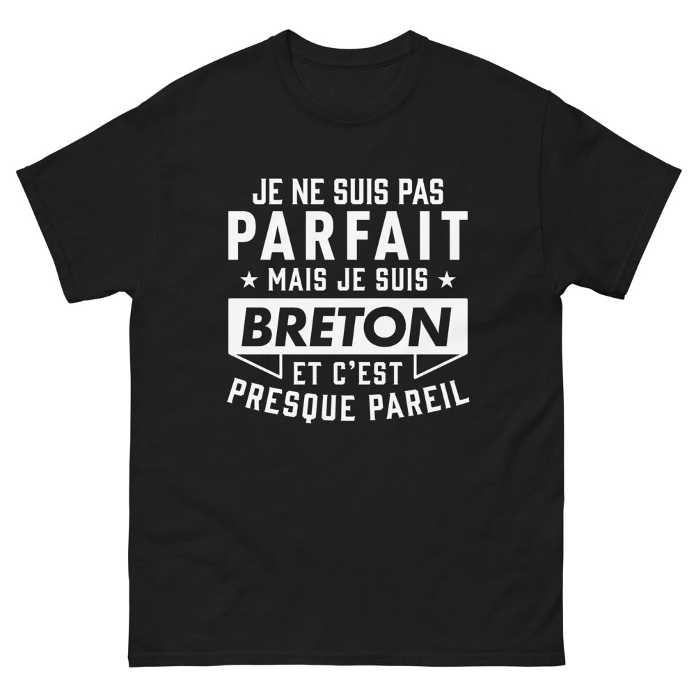 T-shirt Bretagne noir - Je ne suis pas parfait, mais je suis Breton