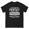 T-shirt Portugal noir - Je ne suis pas parfait mais je suis Portugais
