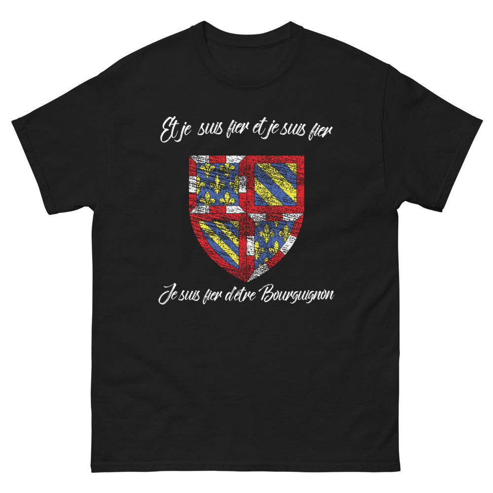 T-shirt Bourgogne noir - Fier d'être Bourguignon