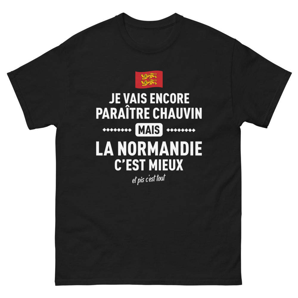 T-shirt Normandie noir - Chauvin et Fier de l'Être !