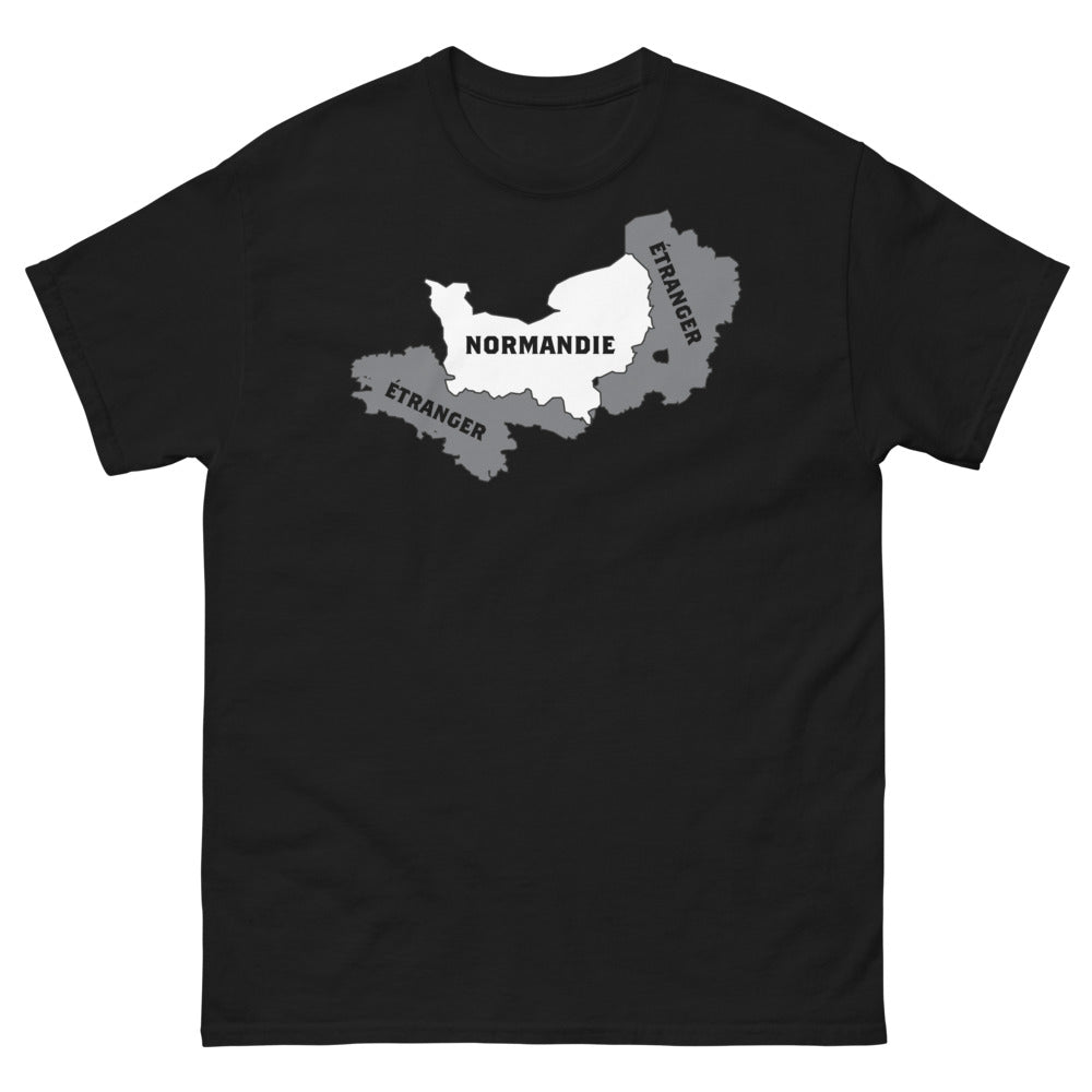 T-shirt Normandie noir - clin d'œil aux tempêtes marines