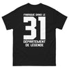 T-shirt Haute-Garonne noir - Fabriqué dans le 31, département de légende