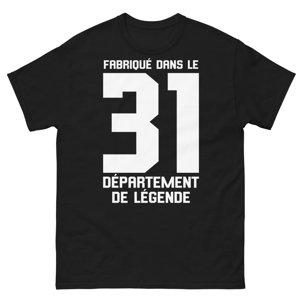 T-shirt 31 noir - Fabriqué dans le 31, département de légende