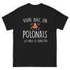 T-shirt Pologne noir - Vivre avec un Polonais, caractère forgé