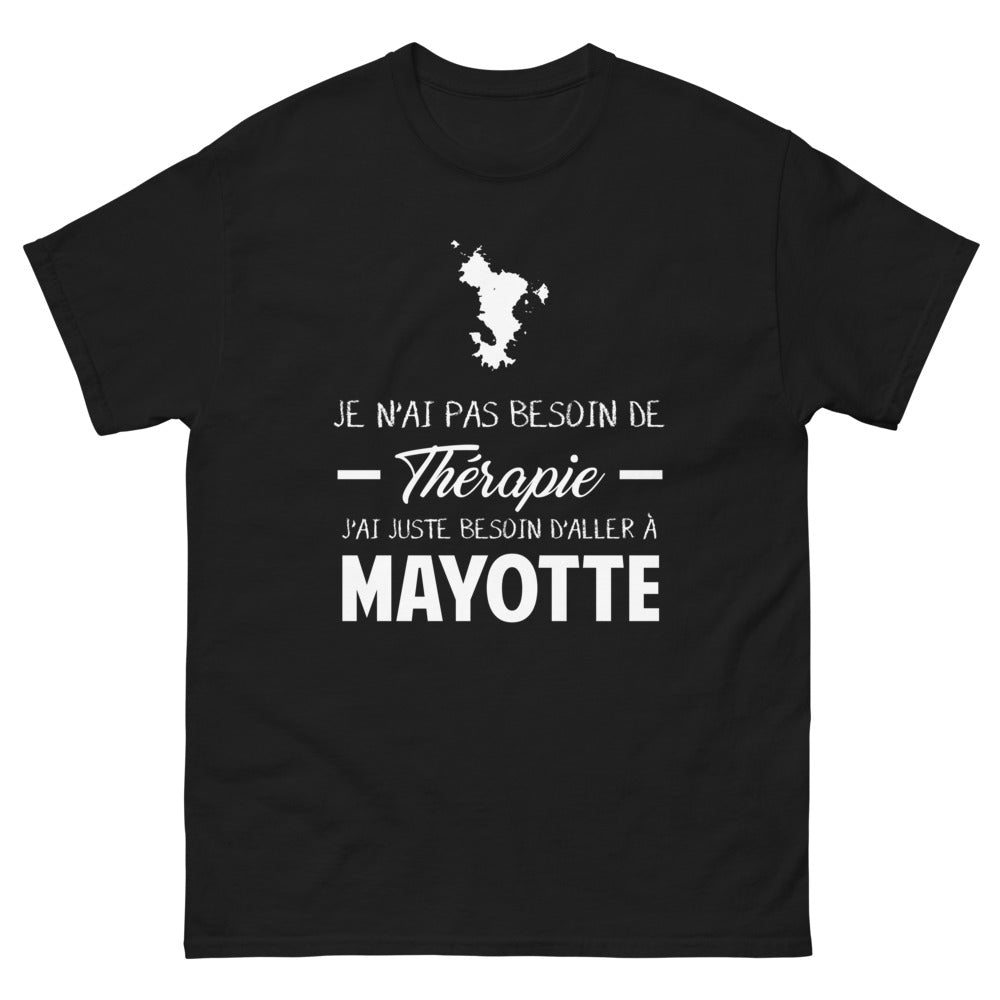 T-shirt Mayotte noir - Je n'ai pas besoin de thérapie