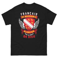 Thumbnail for T-shirt Alsacien noir - Français de naissance, Alsacien par la grâce de Dieu