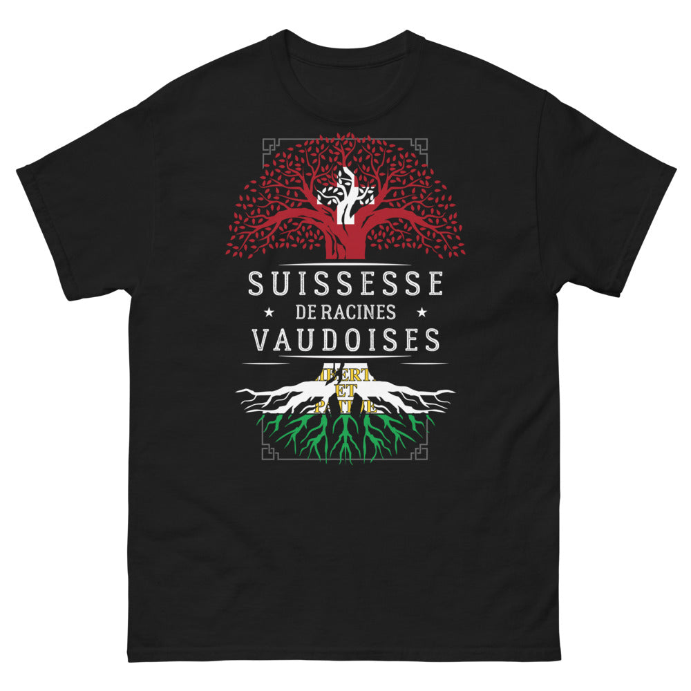 T-shirt Vaud noir - Liberté et Patrie avec humour