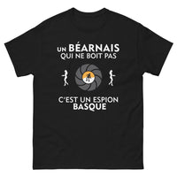 Thumbnail for T-shirt Béarn noir - Un Béarnais qui ne boit pas, c’est un espion Basque