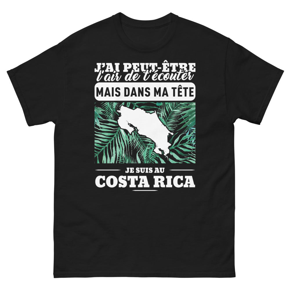 T-shirt Costa Rica noir - J'ai peut-être l'air de t'écouter