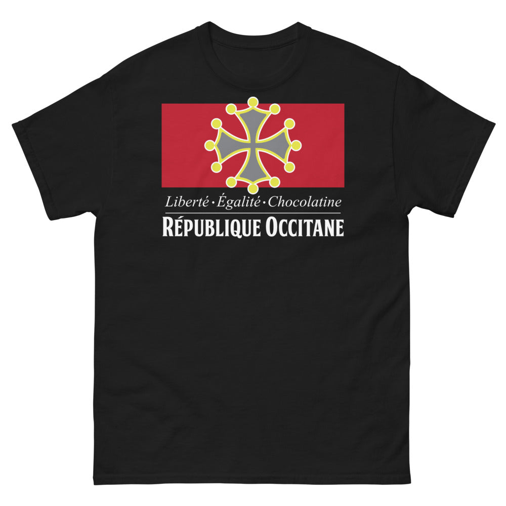 T-shirt Occitanie noir - Liberté Égalité Chocolatine