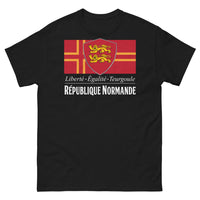 Thumbnail for T-shirt Normandie noir - Liberté Égalité Teurgoule humoristique
