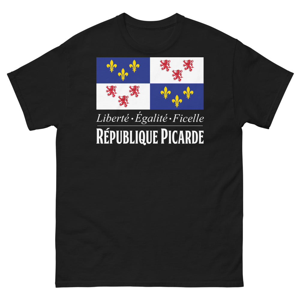 T-shirt Picardie noir - Liberté, Égalité, Ficelle