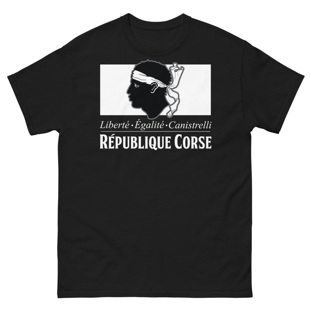 T-shirt Corse noir - Liberté, Égalité, Canistrelli