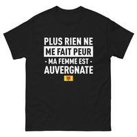 Thumbnail for T-shirt Auvergne noir - Plus rien ne me fait peur, ma femme est Auvergnate
