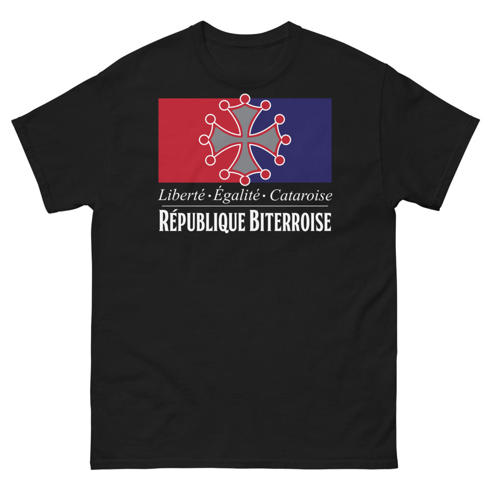 T-shirt Biterrois noir - Liberté, Égalité, Catoise