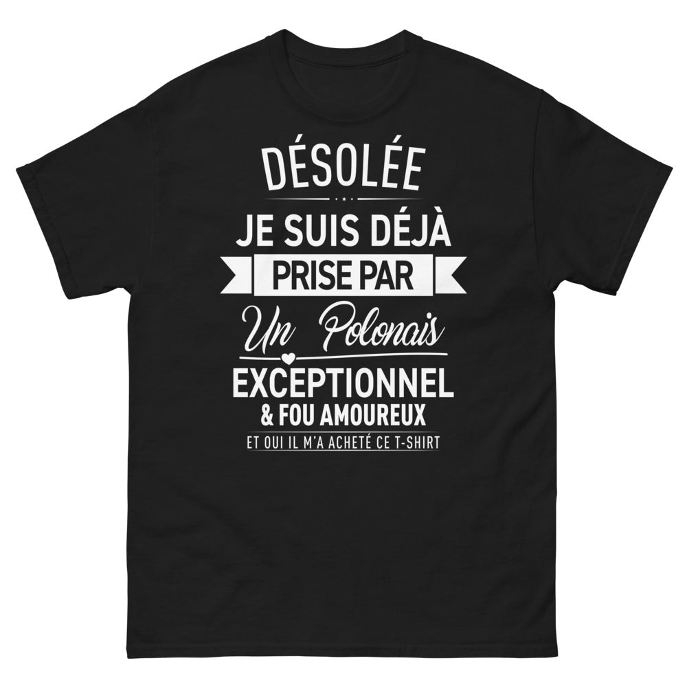 T-shirt Polonais noir - Déjà prise par un Polonais exceptionnel