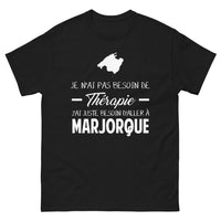 Thumbnail for T-shirt Majorque noir - Pas besoin de thérapie, juste du soleil
