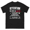 T-shirt Lozère noir - Attention, Ici c'est la Lozère