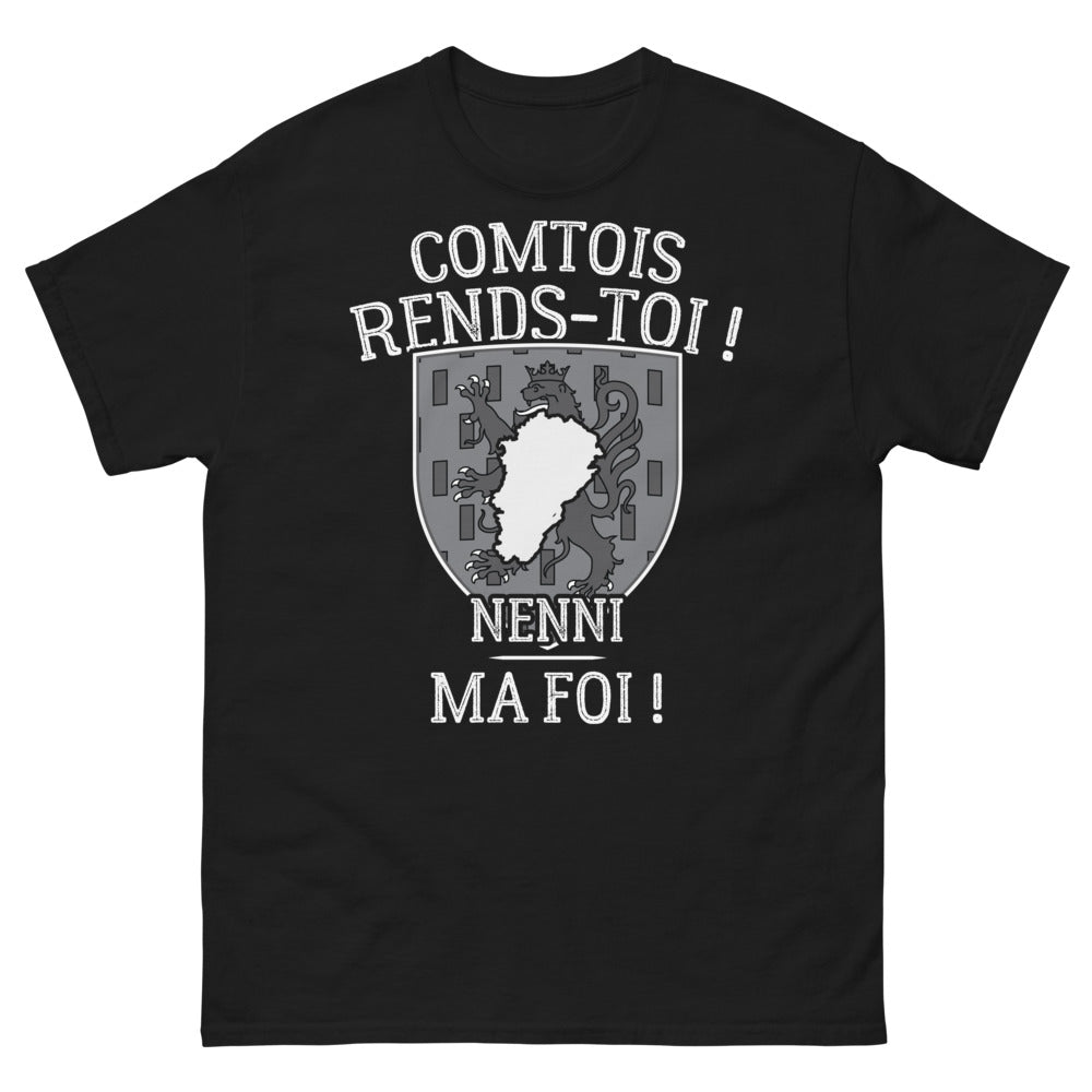 T-shirt Comtois noir - Comtois, rends-toi, nenni ma foi !
