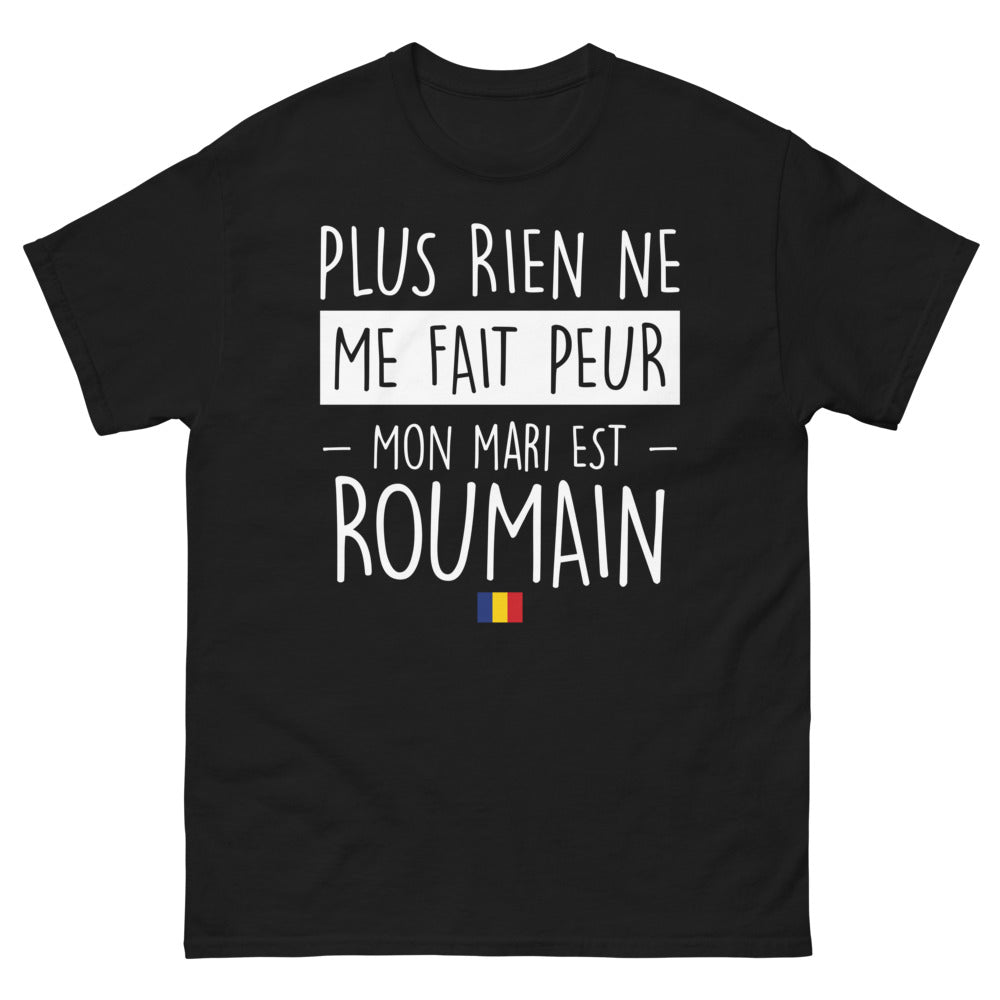 T-shirt Roumanie noir - Mon mari est roumain