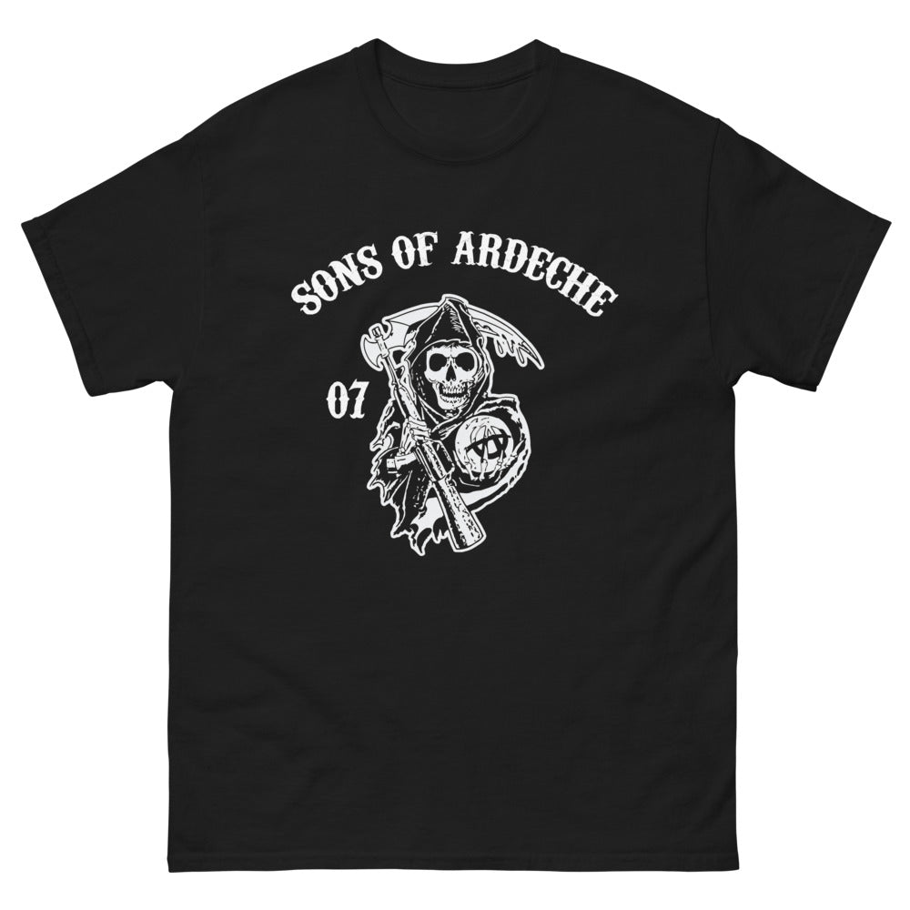 T-shirt Ardèche noir - Esprit de village et pétanque