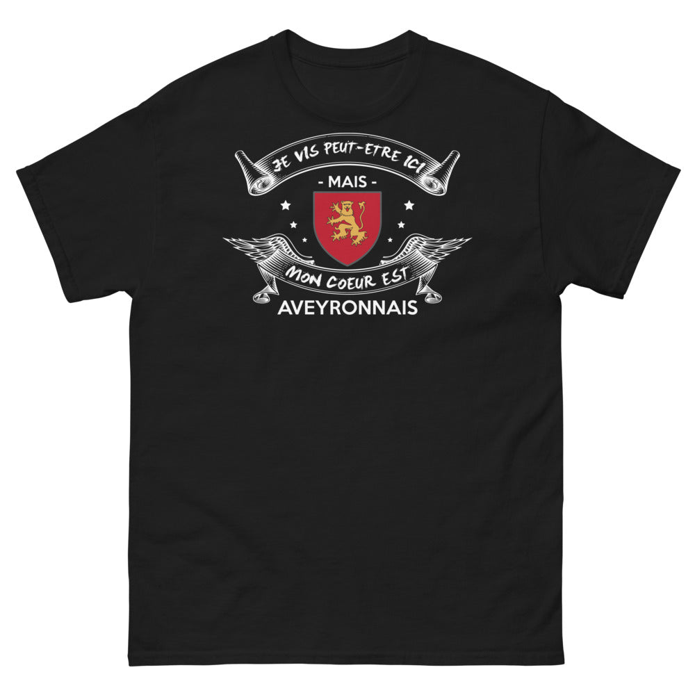 T-shirt Aveyron noir - Mon cœur est Aveyronnais