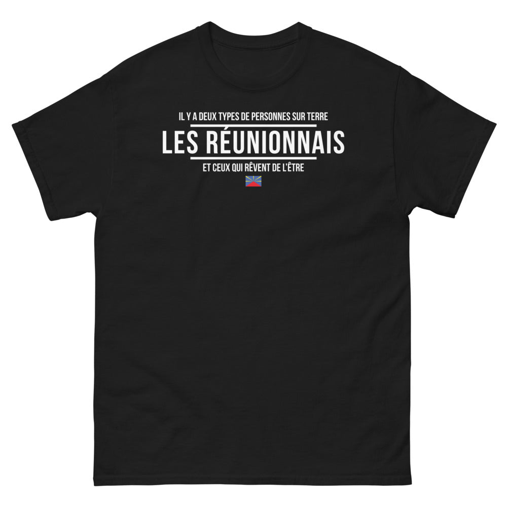 T-shirt Réunionnais noir - Deux types de personnes