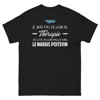 Thumbnail for T-shirt Marais Poitevin noir - Pas besoin de thérapie, juste du Marais Poitevin