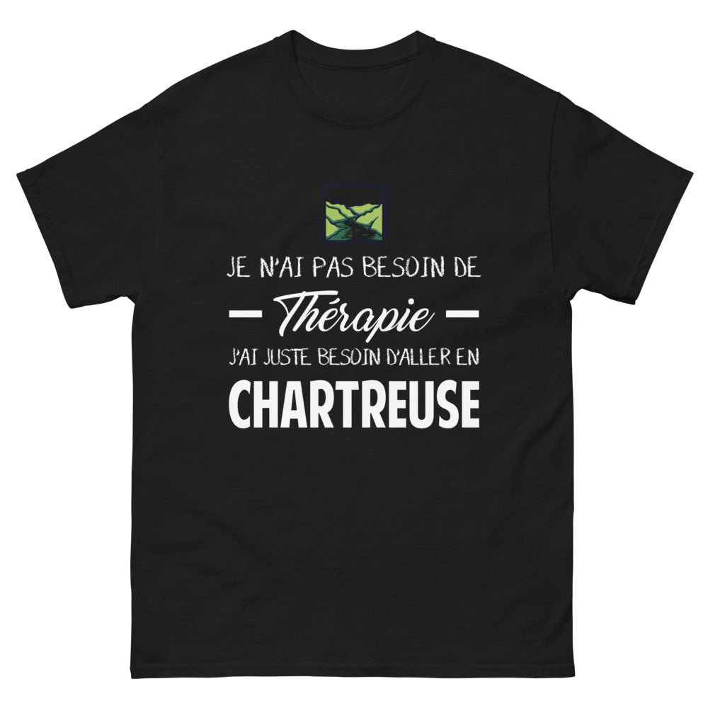T-shirt Chartreuse noir - Je n'ai pas besoin de thérapie