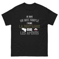 Thumbnail for T-shirt Bretagne noir - Je suis un mec simple, j'aime la Bretagne et les apéros