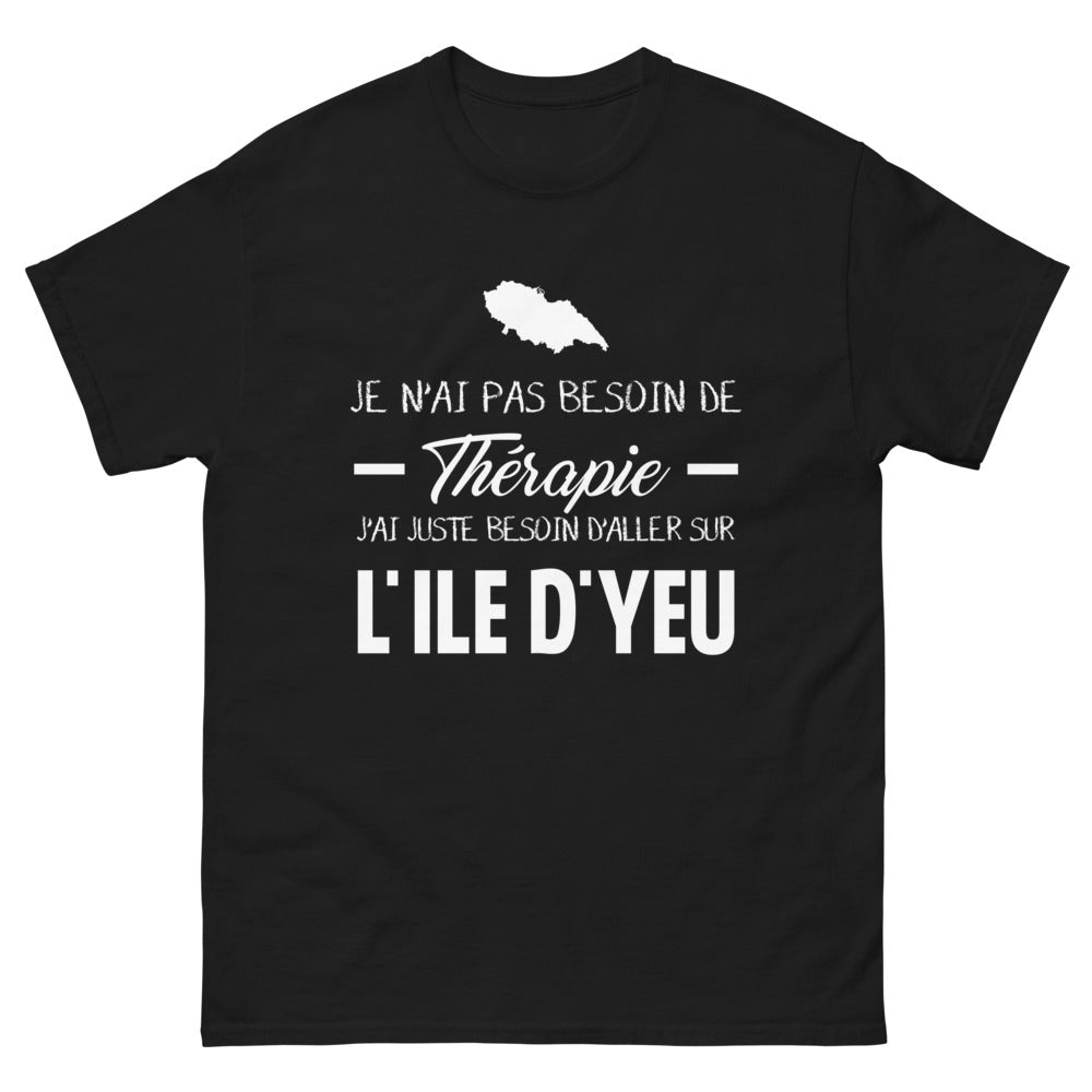 T-shirt Île d'Yeu noir - Je n'ai pas besoin de thérapie
