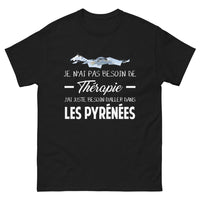 Thumbnail for T-shirt Pyrénées noir - Pas besoin de thérapie, juste des Pyrénées