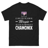 Thumbnail for T-shirt Chamonix noir - Je n'ai pas besoin de thérapie