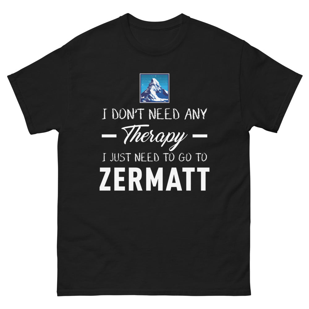 T-shirt Zermatt noir - Je n'ai pas besoin de thérapie