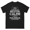 T-shirt Pologne noir - Je ne peux pas rester calme, mariée avec un Polonais