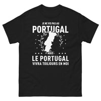 Thumbnail for T-shirt Portugal noir - Je ne vis pas au Portugal mais...