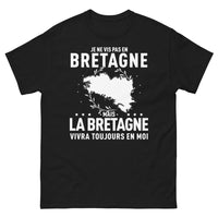 Thumbnail for T-shirt Bretagne noir - Je ne vis pas en Bretagne mais j'y reste attaché