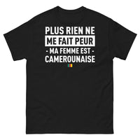 Thumbnail for T-shirt Cameroun noir - Plus rien ne me fait peur, ma femme est Camerounaise