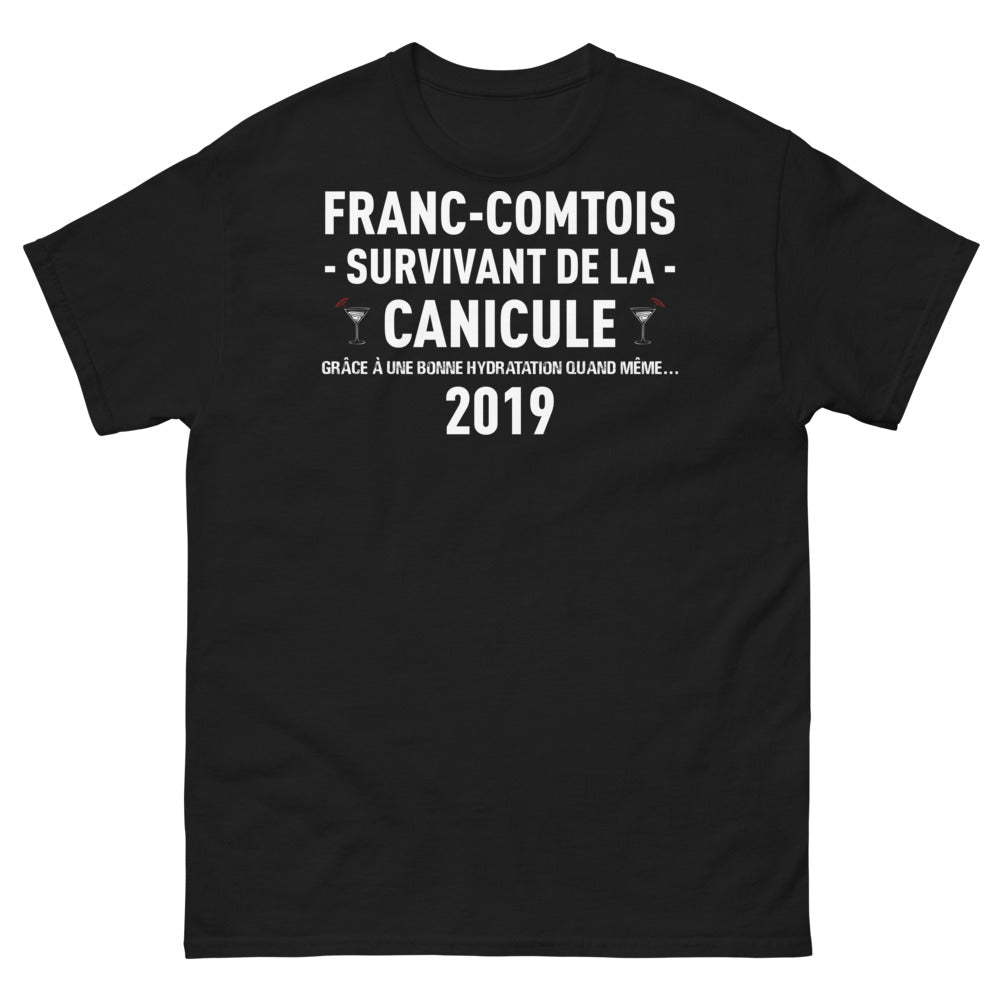 T-shirt Franc-Comtois noir - Survivant de la canicule avec style