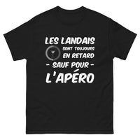 Thumbnail for T-shirt Landes noir - Les Landais sont toujours en retard sauf pour l'apéro