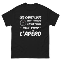 Thumbnail for T-shirt Cantal noir - Toujours en retard sauf pour l'apéro