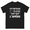 T-shirt Cantal noir - Toujours en retard sauf pour l'apéro