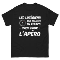 Thumbnail for T-shirt Lozérien noir - Toujours à l'heure pour l'apéro