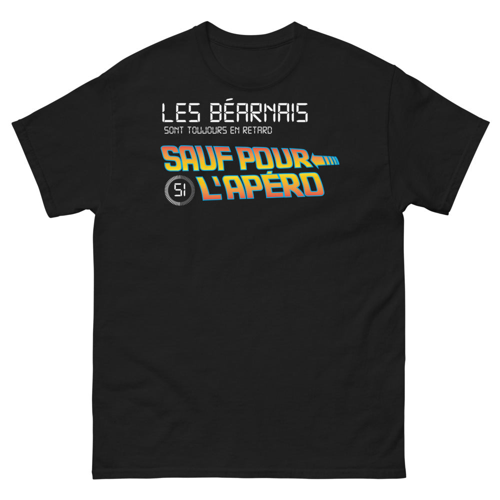 T-shirt Béarn noir - Les Béarnais sont toujours en retard sauf pour l'apéro