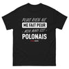T-shirt Pologne noir - Plus rien ne me fait peur, mon mari est Polonais