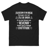 Thumbnail for T-shirt Île de Groix noir - Besoin d'un break humoristique